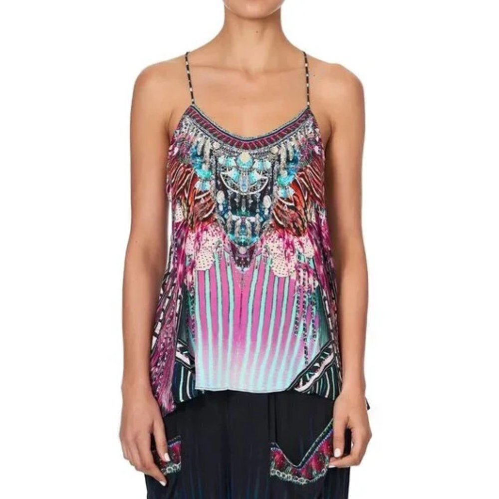 Camilla Rainbow Eyes T Back Shoestring Top XS